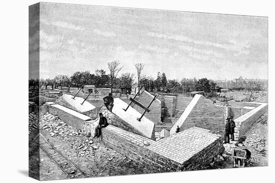 Paris, France - Tour Eiffel, Foundations-H. Thiriat-Stretched Canvas