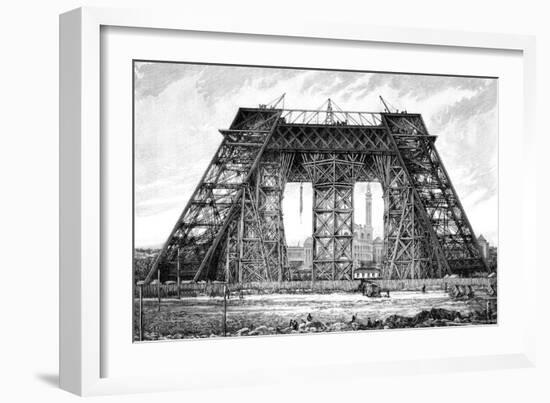 Paris, France - Tour Eiffel, under Construction-null-Framed Art Print