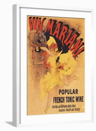 Paris, France - Vin Mariani Dancing Girl Pouring Wine Promotional Poster-Lantern Press-Framed Art Print