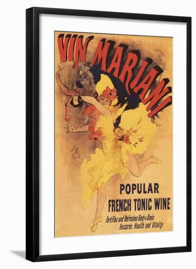Paris, France - Vin Mariani Dancing Girl Pouring Wine Promotional Poster-Lantern Press-Framed Art Print