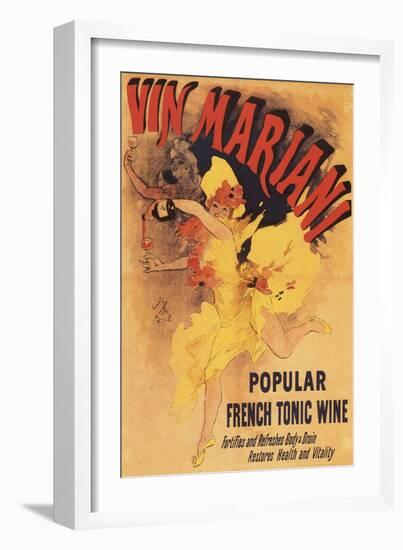 Paris, France - Vin Mariani Dancing Girl Pouring Wine Promotional Poster-Lantern Press-Framed Art Print