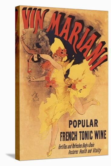 Paris, France - Vin Mariani Dancing Girl Pouring Wine Promotional Poster-Lantern Press-Stretched Canvas