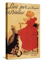 Paris, France - Vingeanne Milk Girl with Cats Advertisement Poster-Lantern Press-Stretched Canvas