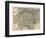 Paris, France, Vintage Map-null-Framed Giclee Print