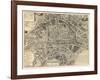 Paris, France, Vintage Map-null-Framed Giclee Print