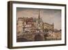 'Paris from the Pont St Michel', c1846-Charles Claude Pyne-Framed Giclee Print