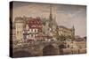 'Paris from the Pont St Michel', c1846-Charles Claude Pyne-Stretched Canvas