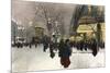 Paris, Grands Boulevards-F Giusto-Mounted Premium Giclee Print