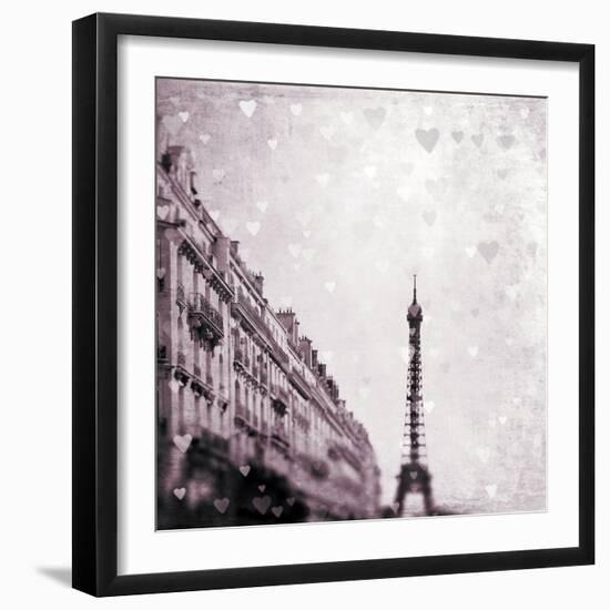 Paris Heart Storm 1-Tracey Telik-Framed Art Print