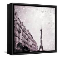 Paris Heart Storm 1-Tracey Telik-Framed Stretched Canvas