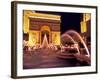 Paris Hotel and Casino Fountains in Front of L'Arc de Triumph Replica, Las Vegas, Nevada, USA-Brent Bergherm-Framed Photographic Print