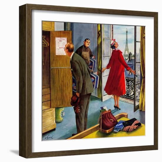 "Paris Hotel", July 14, 1956-Constantin Alajalov-Framed Giclee Print