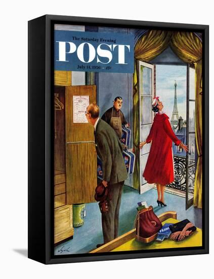 "Paris Hotel" Saturday Evening Post Cover, July 14, 1956-Constantin Alajalov-Framed Stretched Canvas