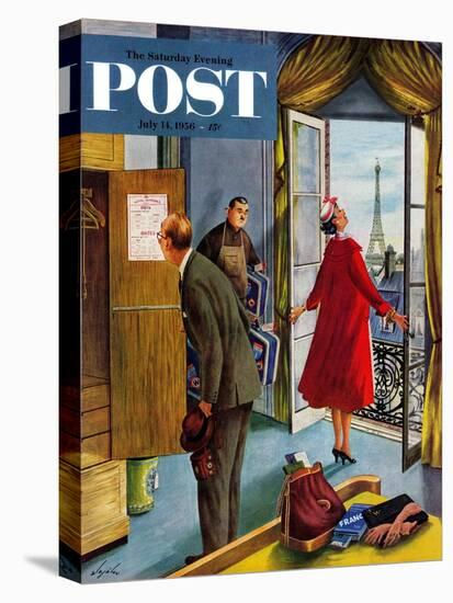 "Paris Hotel" Saturday Evening Post Cover, July 14, 1956-Constantin Alajalov-Stretched Canvas