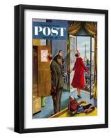 "Paris Hotel" Saturday Evening Post Cover, July 14, 1956-Constantin Alajalov-Framed Giclee Print