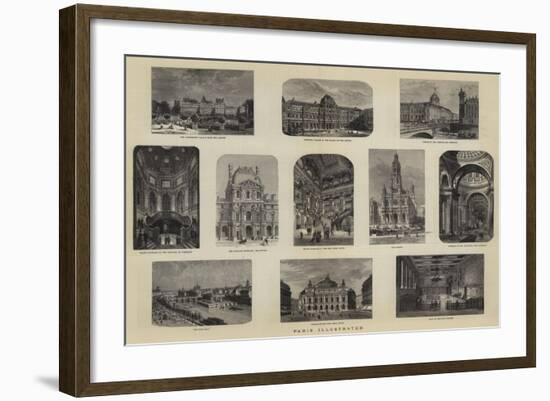 Paris Illustrated-null-Framed Giclee Print