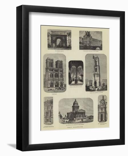 Paris Illustrated-null-Framed Premium Giclee Print