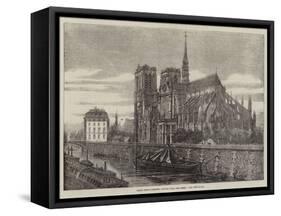 Paris Improvements, Notre Dame Restored, the New Spire-Felix Thorigny-Framed Stretched Canvas