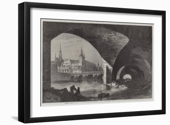 Paris Improvements, the Palais De Justice, Sainte Chapelle, and Pont Au Change-Dieudonne Auguste Lancelot-Framed Premium Giclee Print