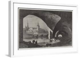 Paris Improvements, the Palais De Justice, Sainte Chapelle, and Pont Au Change-Dieudonne Auguste Lancelot-Framed Giclee Print