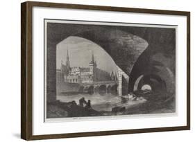 Paris Improvements, the Palais De Justice, Sainte Chapelle, and Pont Au Change-Dieudonne Auguste Lancelot-Framed Giclee Print