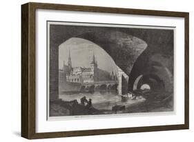 Paris Improvements, the Palais De Justice, Sainte Chapelle, and Pont Au Change-Dieudonne Auguste Lancelot-Framed Giclee Print