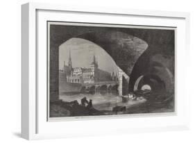 Paris Improvements, the Palais De Justice, Sainte Chapelle, and Pont Au Change-Dieudonne Auguste Lancelot-Framed Giclee Print