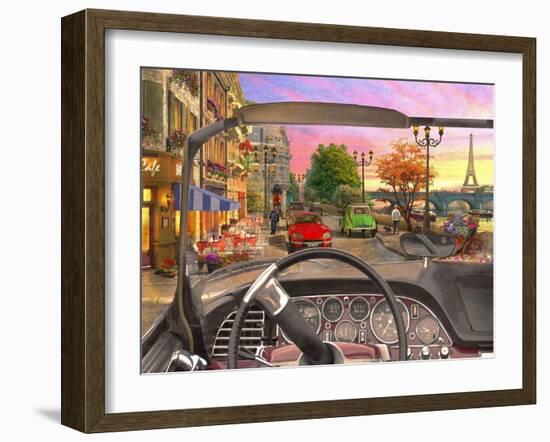 Paris in a Car (Variant 1)-Dominic Davison-Framed Art Print