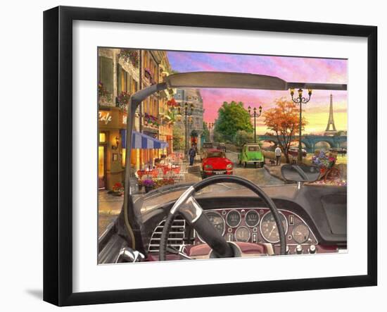 Paris in a Car (Variant 1)-Dominic Davison-Framed Art Print