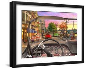 Paris in a Car (Variant 1)-Dominic Davison-Framed Art Print