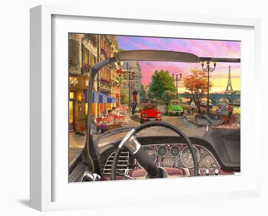 Paris in a Car (Variant 1)-Dominic Davison-Framed Art Print