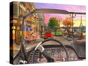 Paris in a Car-Dominic Davison-Stretched Canvas
