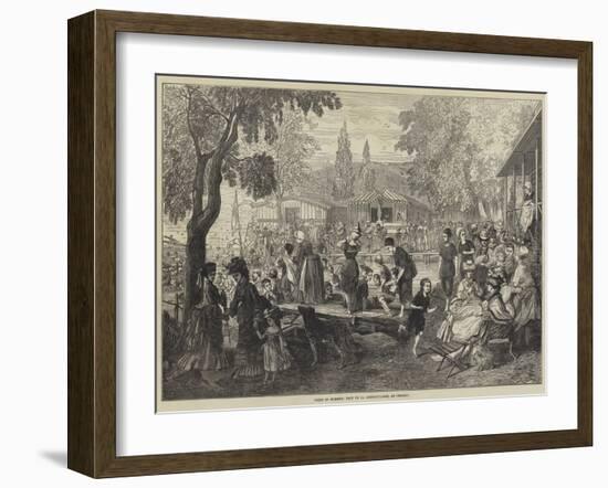 Paris in Summer, Bain De La Grenouillere, at Croissy-null-Framed Giclee Print