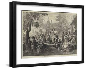 Paris in Summer, Bain De La Grenouillere, at Croissy-null-Framed Giclee Print