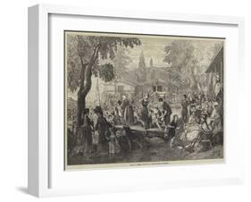 Paris in Summer, Bain De La Grenouillere, at Croissy-null-Framed Giclee Print