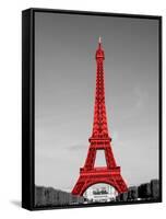 Paris in the Day in Red Border-Emily Navas-Framed Stretched Canvas