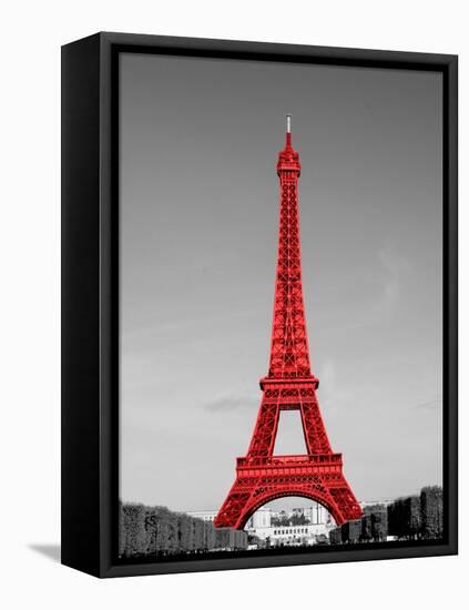 Paris in the Day in Red Border-Emily Navas-Framed Stretched Canvas