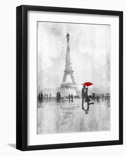 Paris In The Rain-OnRei-Framed Art Print