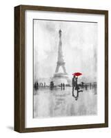 Paris In The Rain-OnRei-Framed Art Print