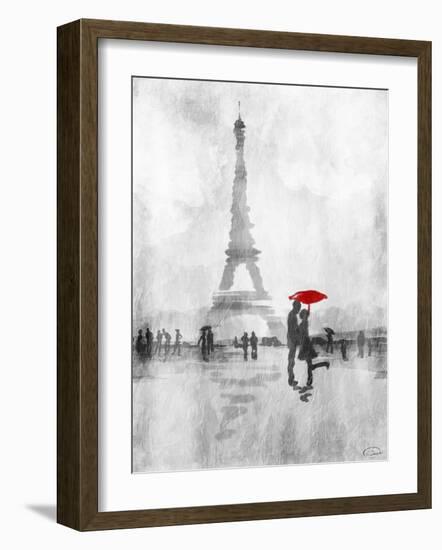 Paris In The Rain-OnRei-Framed Art Print