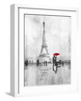 Paris In The Rain-OnRei-Framed Art Print