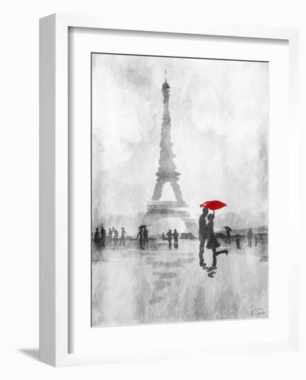 Paris In The Rain-OnRei-Framed Art Print