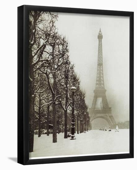 Paris In The Snow (Eiffel Tower) Art Poster Print-null-Framed Mini Poster