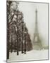 Paris In The Snow (Eiffel Tower) Art Poster Print-null-Mounted Mini Poster
