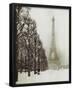 Paris In The Snow (Eiffel Tower) Art Poster Print-null-Framed Mini Poster