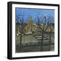 Paris in Winter, Passarelle des Arts-Susan Brown-Framed Giclee Print