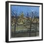 Paris in Winter, Passarelle des Arts-Susan Brown-Framed Giclee Print