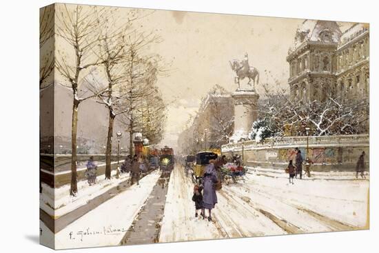 Paris in Winter-Eugene Galien-Laloue-Stretched Canvas