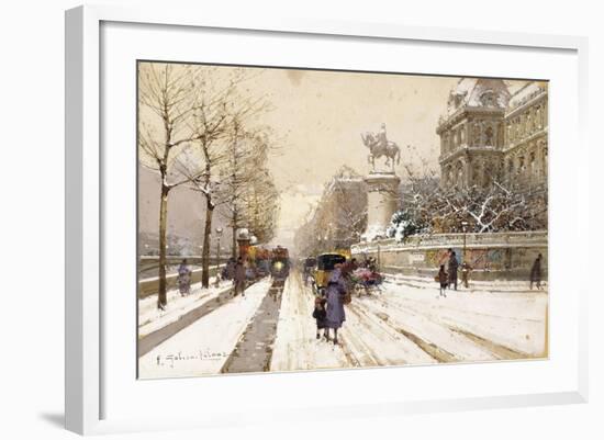 Paris in Winter-Eugene Galien-Laloue-Framed Giclee Print