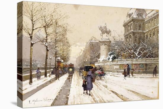 Paris in Winter-Eugene Galien-Laloue-Stretched Canvas